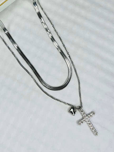 Trinity Cross Stainless Steel Necklace