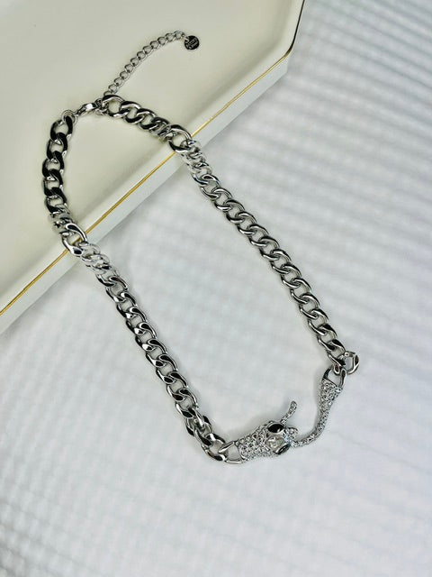 Stainless Steel Serpentine Link Chain Necklace