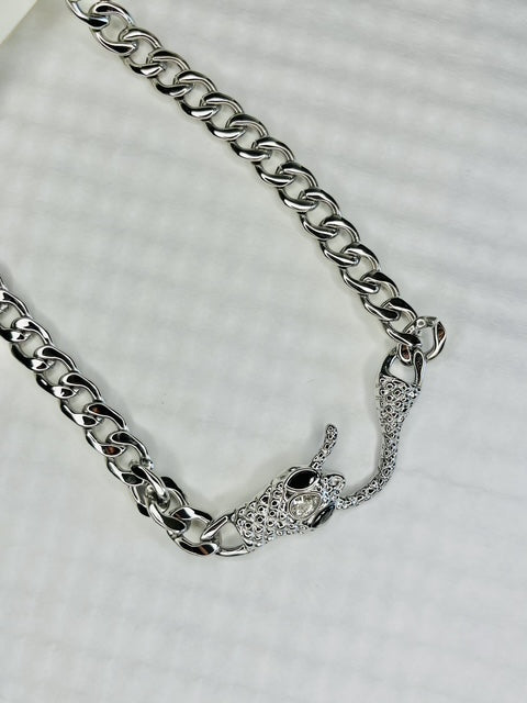 Stainless Steel Serpentine Link Chain Necklace