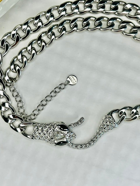 Stainless Steel Serpentine Link Chain Necklace