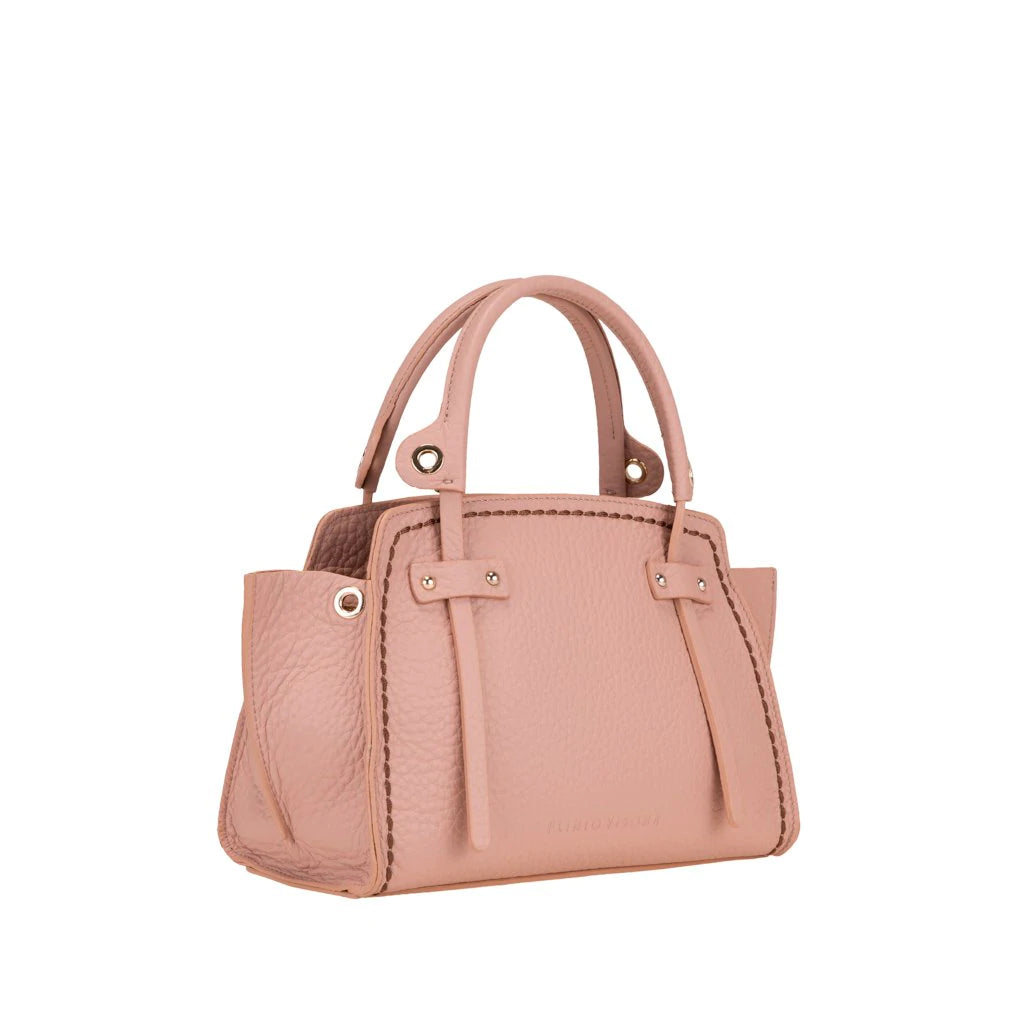 Italian Bovine Leather Powder Pink Tote Bag